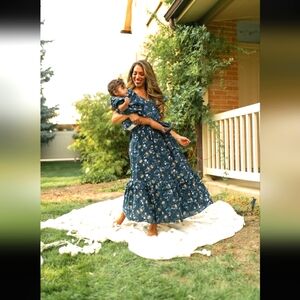 Ivy City Antoinette Dress in Fall Floral Blue Size M